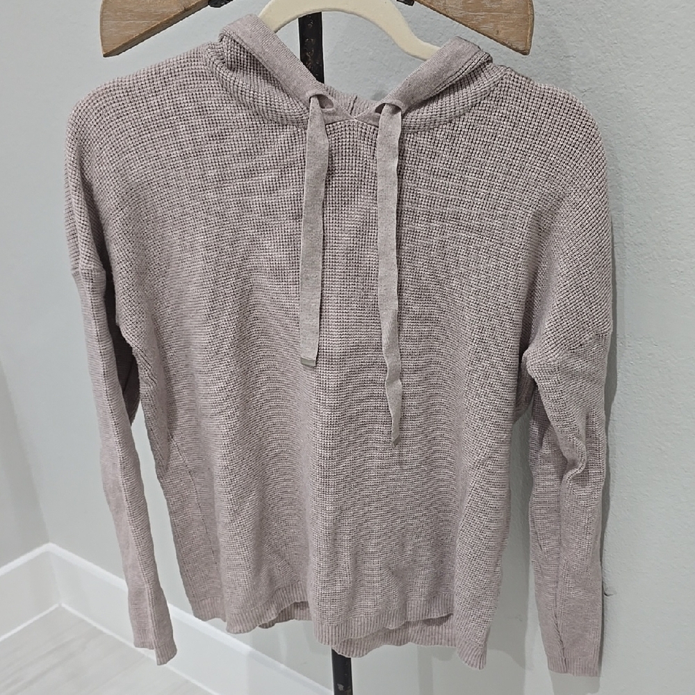 Cyrus Tan Hoodie Hooded Pullove Sweater Soft Knit Long Sleeves Womens Medium